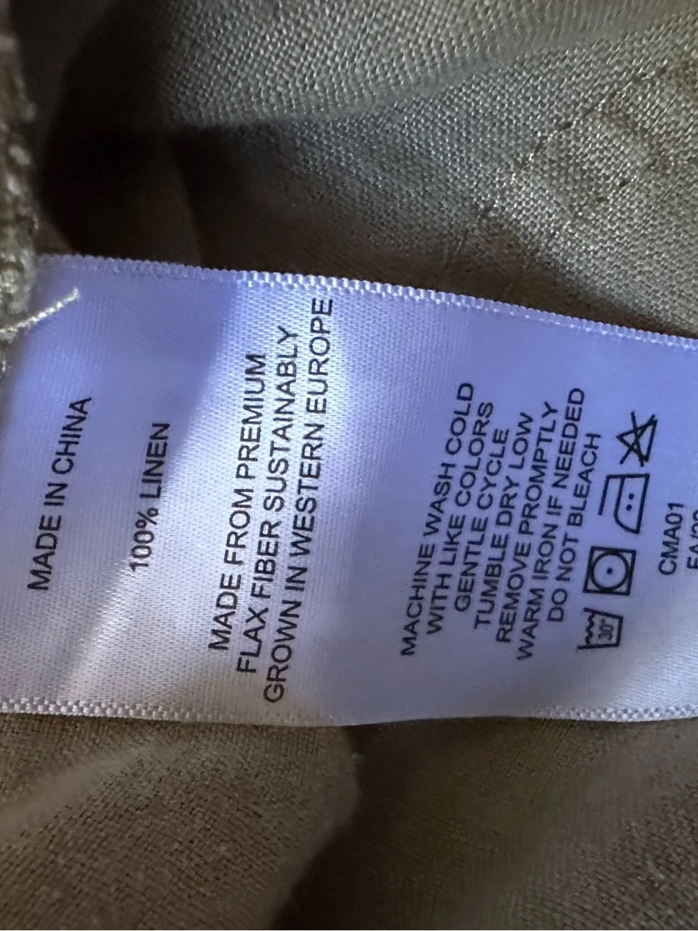 Quince 100% European Linen Pull On Pants Olive Green Elastic Waist Medium